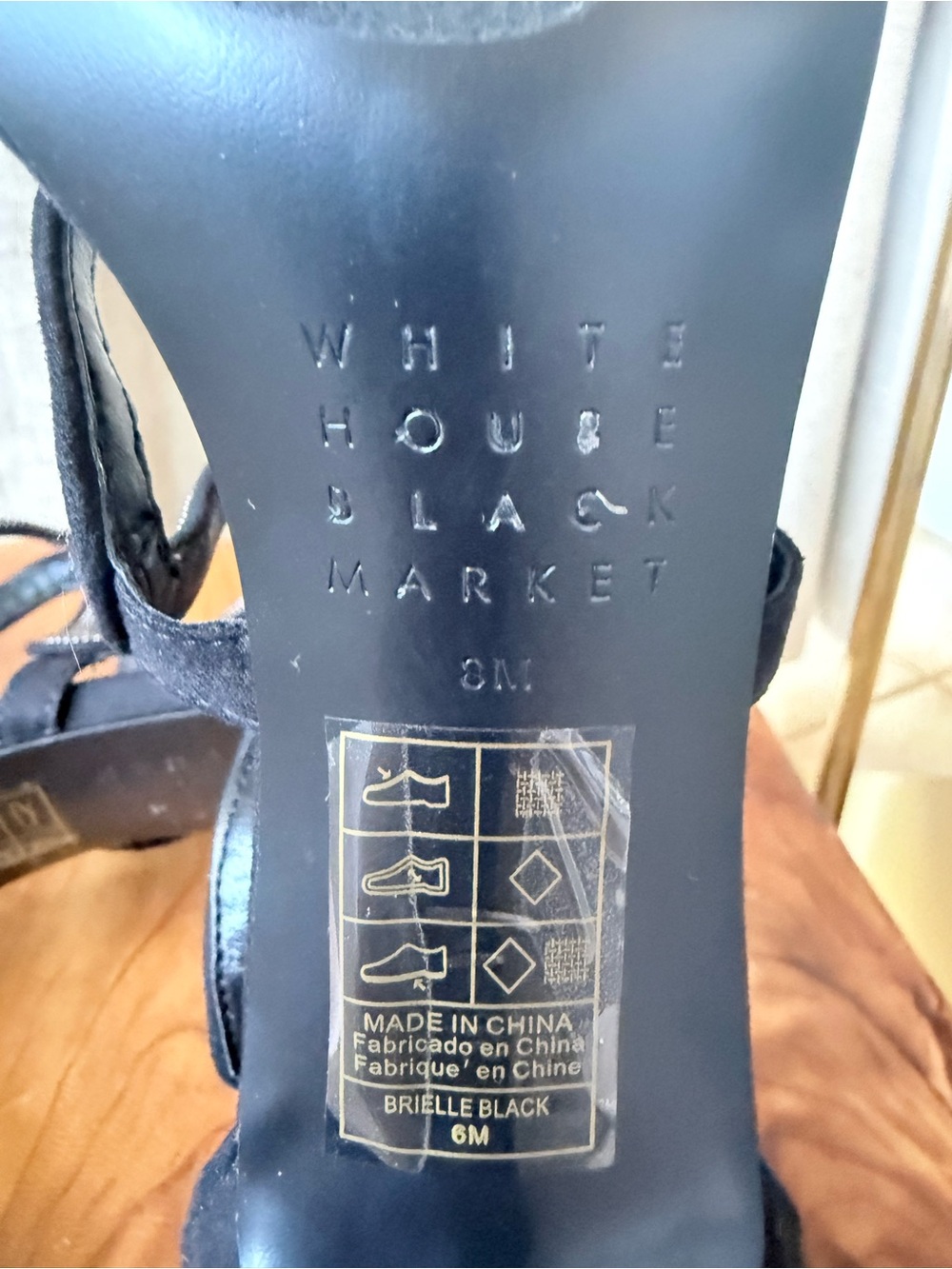 White House Black Market Black Rhinestone Strappy Heels Size 8M Evening Shoes - Picture 2 of 5